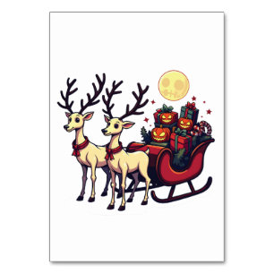 Numéro De Table Noël à Halloween Reindeer Citrouille présente