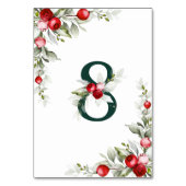 Numéro De Table Noel Botanique Tableau 8 Mariage Numéro de tableau (Dos)