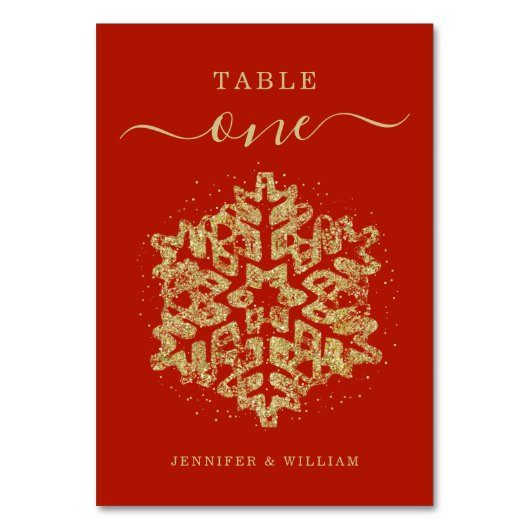 Numéro De Table Noël d'hiver Mariage de vacances Gold Red (Dos)