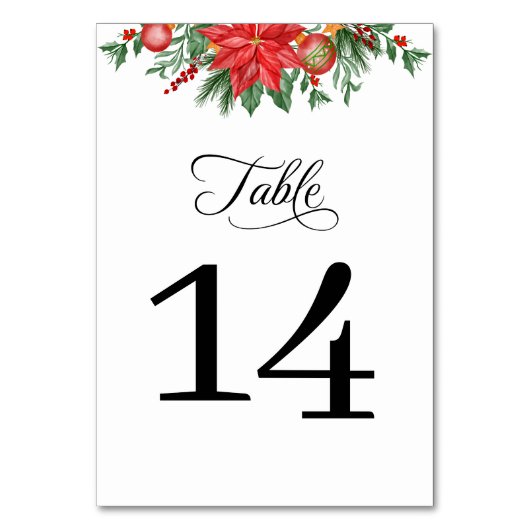 Numéro De Table Noël Verdure fleurie Mariage élégant (Par défaut)