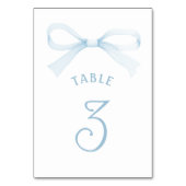 Numéro De Table Nœud bleu aquarelle (Dos)