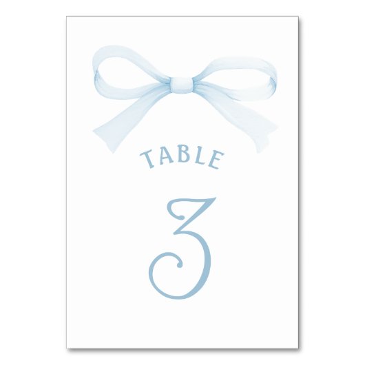 Numéro De Table Nœud bleu aquarelle (Par défaut)