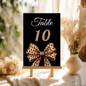 Numéro De Table Nœud léopard noir marron