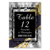 Numéro De Table Noir, argent et or personnalisé (Dos)