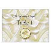 Numéro De Table Noir avec or sur texture soie (Devant)