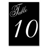 Numéro De Table Noir & Blanc Élégant Script Mariage Réception (Par défaut)