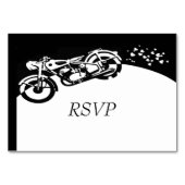 Numéro De Table Noir Blanc Mariage de moto RSVP (Devant)