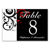 Numéro De Table Noir blanc rouge inverse Mariage de rotation (Devant)