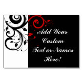 Numéro De Table Noir Blanc Rouge Inverse Swirl Personnalisé (Devant)