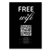 Numéro De Table Noir Blanc Simple Wi-Fi Gratuit QR Code Lieu (Dos)