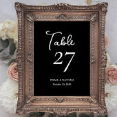 Numéro De Table Noir doux et blanc | MARIAGE