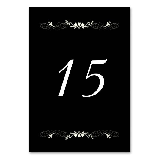 Numéro de table noir et blanc (Dos)