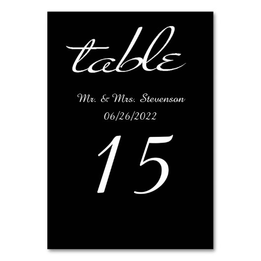 Numéro de table noir et blanc (Par défaut)