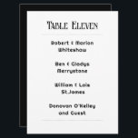 Numéro de table noir et blanc Carte de liste d'inv<br><div class="desc">Numéro de table noir et blanc, assise de l'hôte. Siégez les invités mariages en listant les noms sur une carte de numéro de table unique. Cartes blanches avec texte noir et numéro de table écrites en haut. Le texte pour les noms est une police imprimée et en gras et s'aligne...</div>