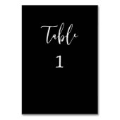 Numéro de table noir et blanc de script simple (Dos)