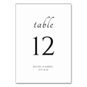 Numéro De Table Noir et blanc | Mariage floral moderne chic (Dos)