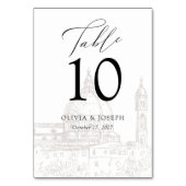 Numéro De Table Noir et blanc | Mariage italien illustré (Par défaut)