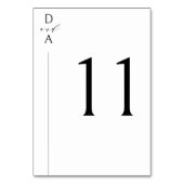 Numéro De Table Noir et blanc minimal ultra-moderne (Dos)