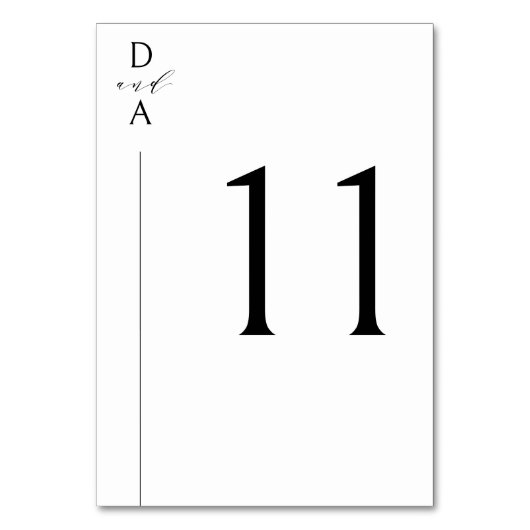 Numéro De Table Noir et blanc minimal ultra-moderne (Par défaut)