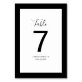 Numéro De Table Noir et blanc moderne (Dos)