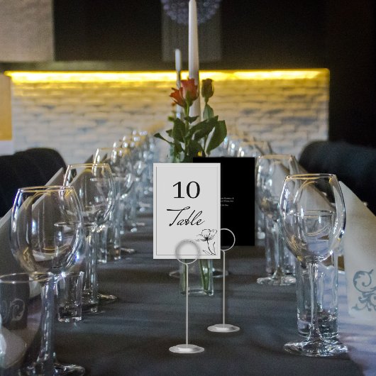 Numéro De Table Noir et blanc Moderne Simple Mariage Numéro de tab