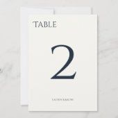 Numéro de table noir et ivoire chic (Devant)