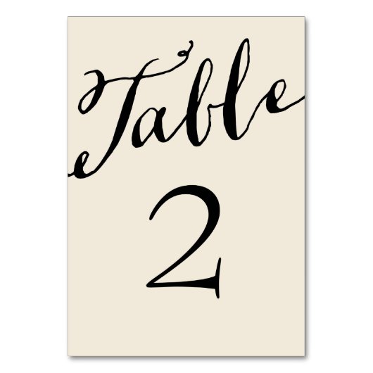 Numéro De Table Noir et ivoire Chic Calligraphie Numéros de tablea (Par défaut)