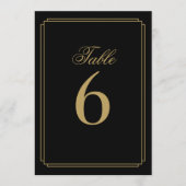 Numéro de table noir et or Art Déco (Devant)