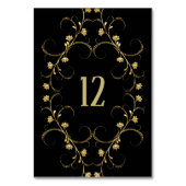 Numéro De Table Noir Et Or Personnalisé (Dos)