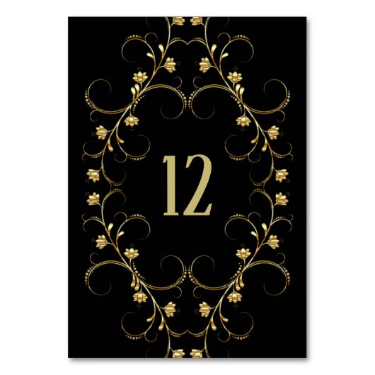 Numéro De Table Noir Et Or Personnalisé (Par défaut)