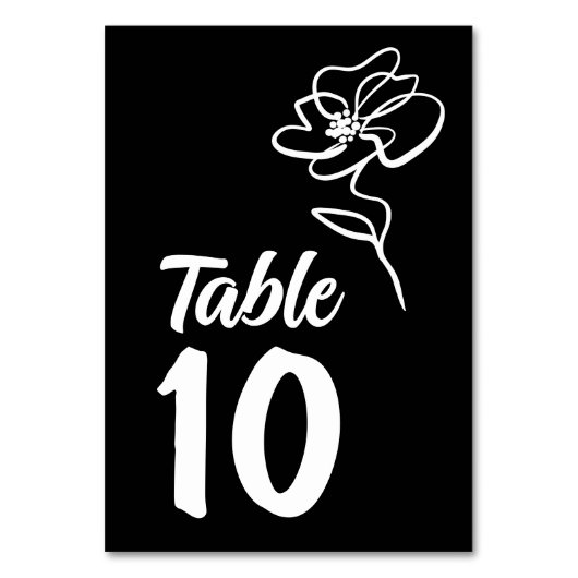 Numéro De Table Noir gothique Simple Floral (Par défaut)