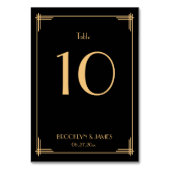 Numéro De Table Noir Grand Gatsby Art Déco Mariage Numéros de tabl (Dos)