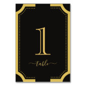 Numéro De Table Noir & or Classic Élégant Mariage en cuivre (Dos)