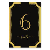 Numéro De Table Noir & or Classique Élégant Mariage en cuivre 6 (Par défaut)