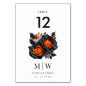 Numéro De Table Noir Orange Rose Soirée de Mariage gothique (Par défaut)