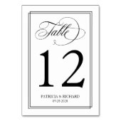 Numéro De Table Noir Script mariage élégant (Par défaut)