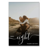 Numéro De Table Noir superposition chic noms de script photos mari (Par défaut)