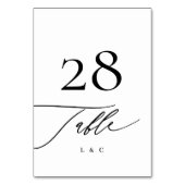 Numéro De Table Noir sur blanc Calligraphie Mariage moderne (Par défaut)