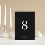 Numéro De Table Noir sur blanc Simple Plain Moderne Premium Élégan<br><div class="desc">Noir sur blanc Simple Plain Moderne Premium Élégant Mariage Numéro de table</div>