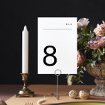 Numéro De Table Noir sur blanc Simple Plain Moderne Premium Élégan<br><div class="desc">Noir sur blanc Simple Plain Moderne Premium Élégant Mariage Numéro de table</div>