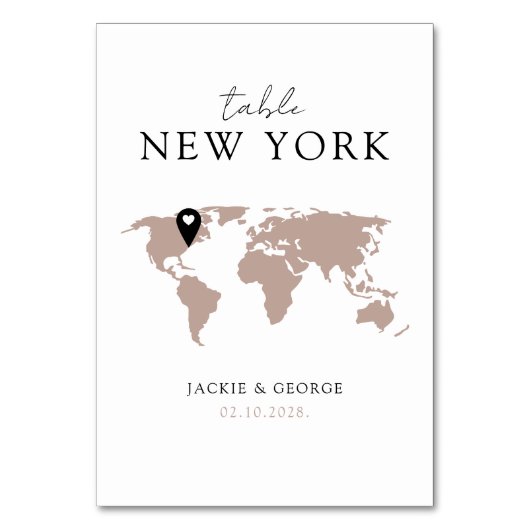 Numéro De Table Nom de destination Pin it one the Map Travel (Par défaut)