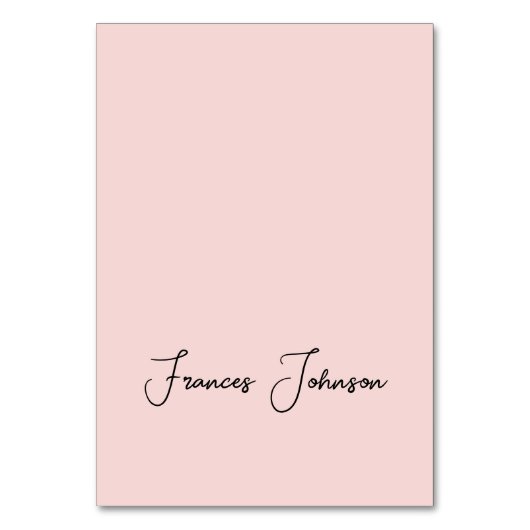 Numéro De Table Nom de la signature moderne Blush (Par défaut)