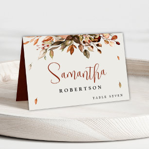 Numéro De Table Nom de l'invité de l'automne rustique de campagne
