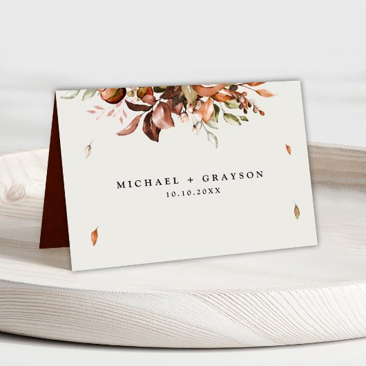 Numéro De Table Nom de l'invité de l'automne rustique de campagne