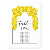 Numéro De Table Nom de l'invité Mariage des Roses Jaunes (Dos)