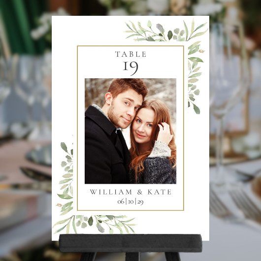 Numéro De Table Nom de mariage de verdure Photo Date