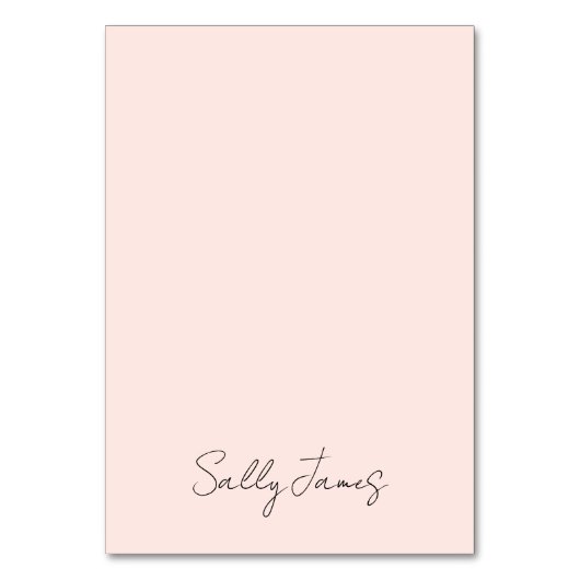 Numéro De Table Nom de signature moderne chic blush (Par défaut)