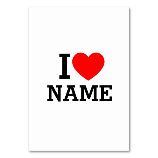 Numéro De Table Nom du coeur (Dos)