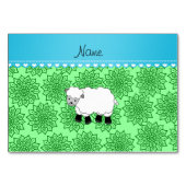 Numéro De Table Nom personnalisé mouton fleurs vertes (Devant)
