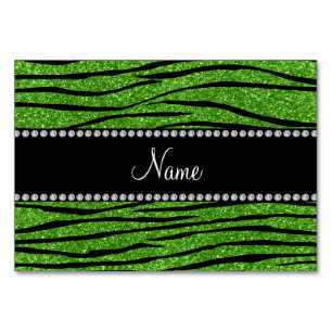 Numéro De Table Nom personnalisé parties scintillant vert clair zè